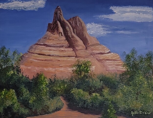 Bell Mountain acrylic on canvas 11x14in Julie Drew