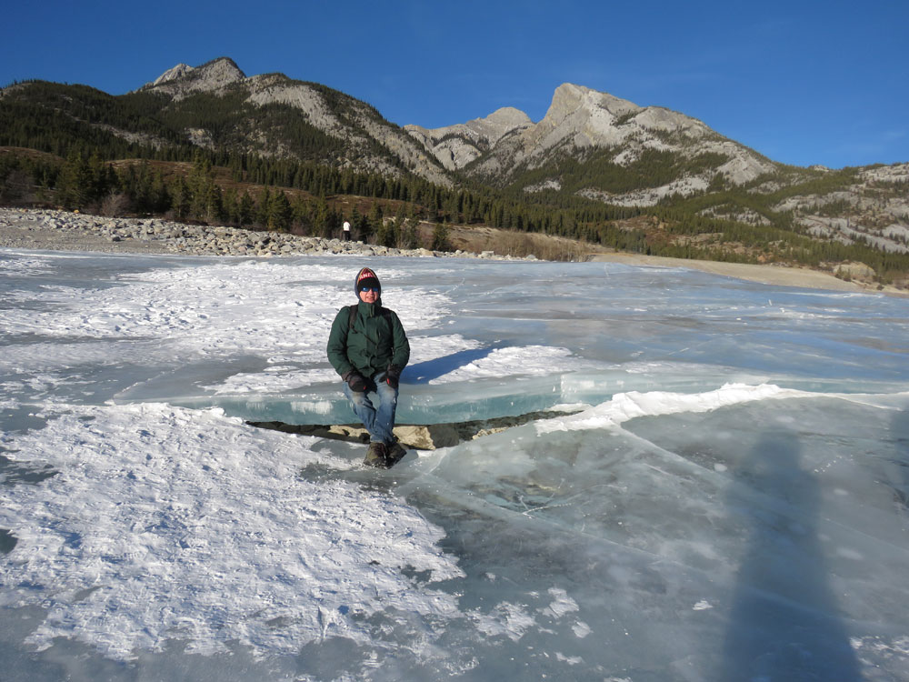 ice bench, Abraham Lake