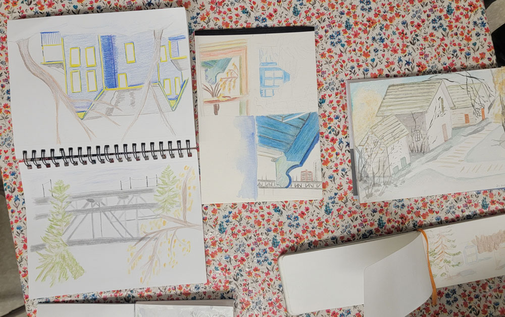 JWM looking out the windows plein air mar2026