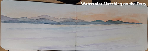 sunset wc sketch ferry aug30 2024