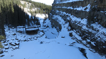 view from above the falls