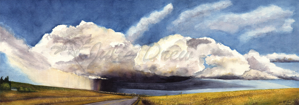 prairie storm watercolor