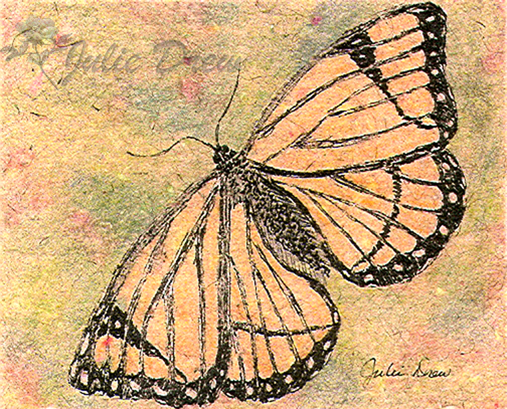 monarch-ink on handmade paper