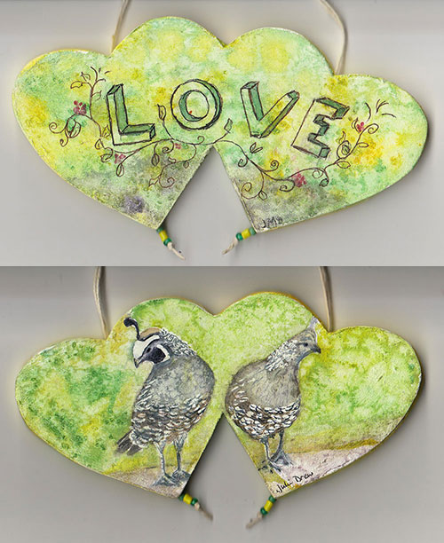 Ornament Love Birds side A B