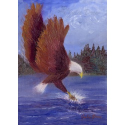 Eagle Catching Fish - Original