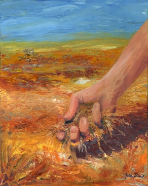 Dry Land Dry Hearts, oil painting, Living Water Series