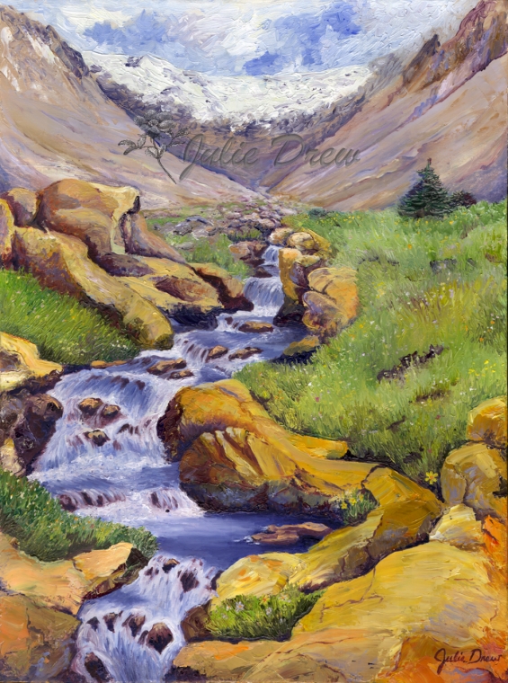 Alpine Meadow, oil painting, Living Water Series