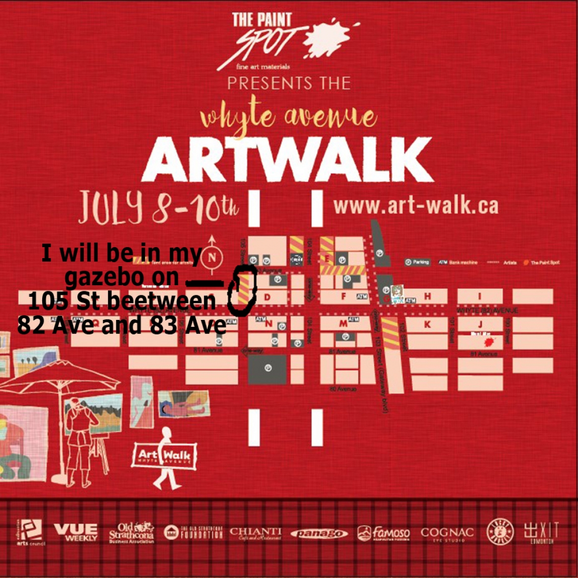 My Art Walk location on 105 St between 82 Ave and 83Ave