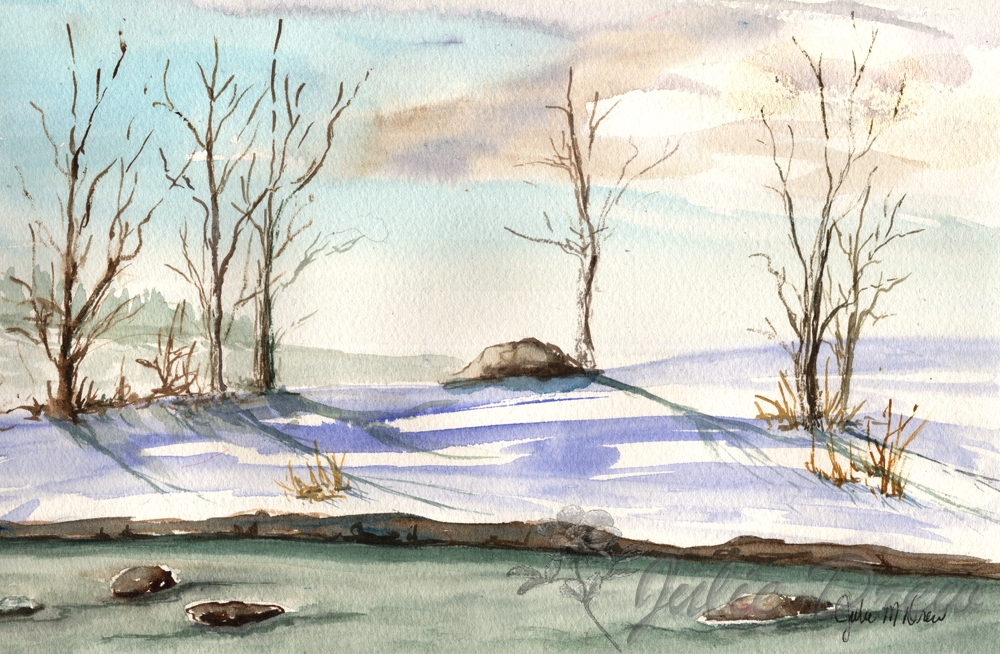 Hope For Spring, Watercolor, Landscape Series