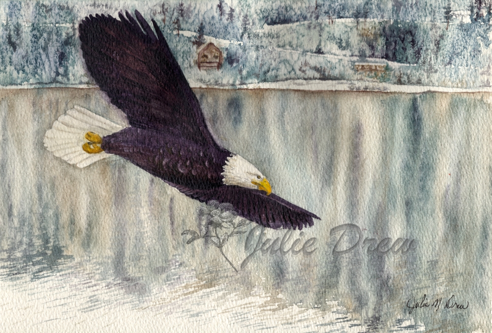 On Eagle&#039;s Wings, Watercolor